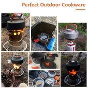 Ecotrek Portable Integrated Camp Cookware Set - Aluminium Carbide Cookset for Travel, Camping, Hiking, Picnic & BBQs HJ57507 by ECOTREK