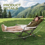 Ecotrek Folding Camping Chair with Footrest & Recline – 2-in-1 Portable Outdoor Chair FY1352 by ECOTREK