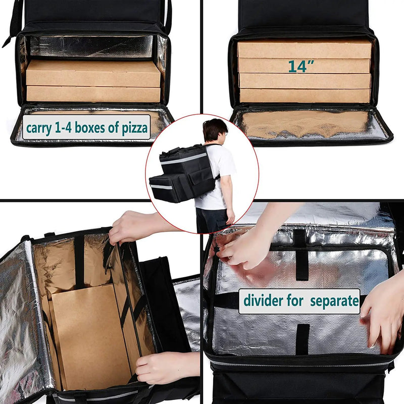 Food Delivery Backpack, Expandable Insulated Hot Pizza Bags by salelink.co.nz