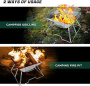 Folding BBQ Campfire Grill Barbeque Portable Camping Grill by salelink.co.nz