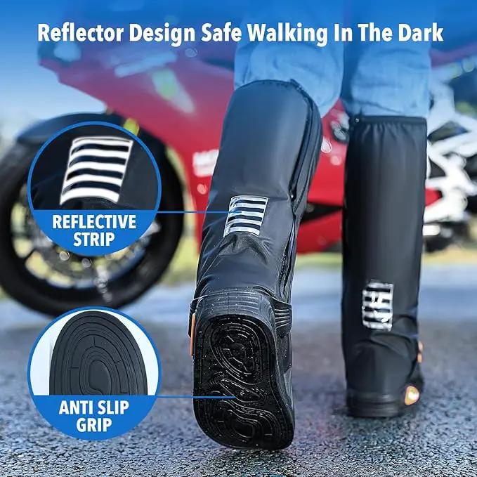 Waterproof Shoe Covers – Rain Boot Protectors with Reflective Strip for Men & Women YR15639 by ECOTREK
