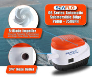 12V 750GPH Seaflo Automatic Submersible Bilge Pump by salelink.co.nz