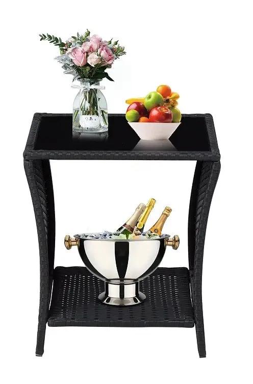 PE/PVC Rattan Patio Chairs & Round Table 3PC Set by dealonline.co.nz