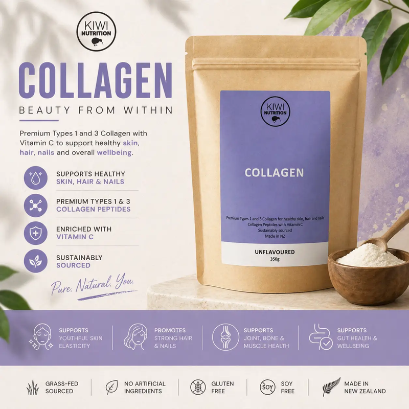 Collagen Powder - Unflavoured 350g by Kiwi Nutrition