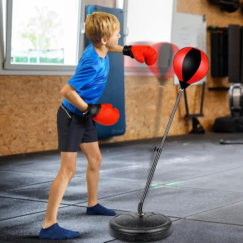 Punch Speed Ball Gloves Set Free Standing Punching Boxing Bag Home GYM Training by dealonline.co.nz