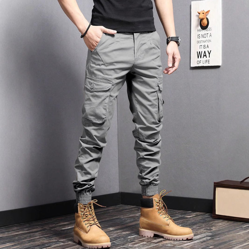 Men's Cotton Cargo Pants With Breathable Fabric And Multiple Pockets For Hiking