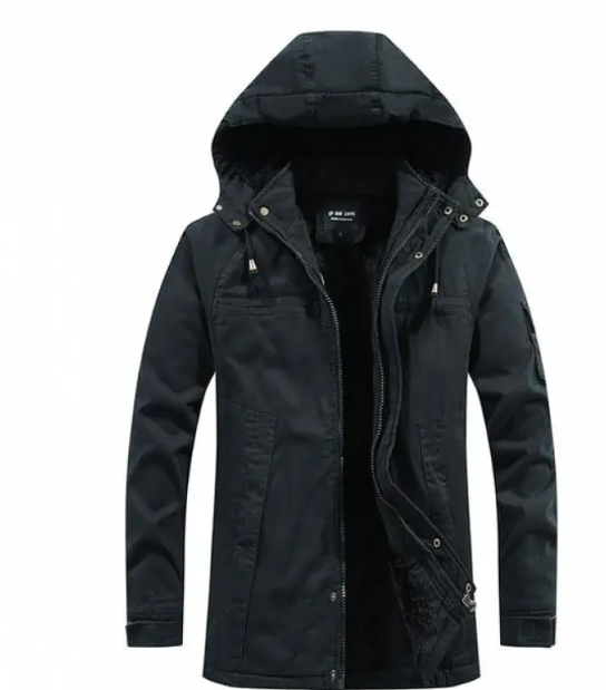 Mens Plush Washed Jacket With Soft Fleece Lining Relaxed Fit Casual Outerwear