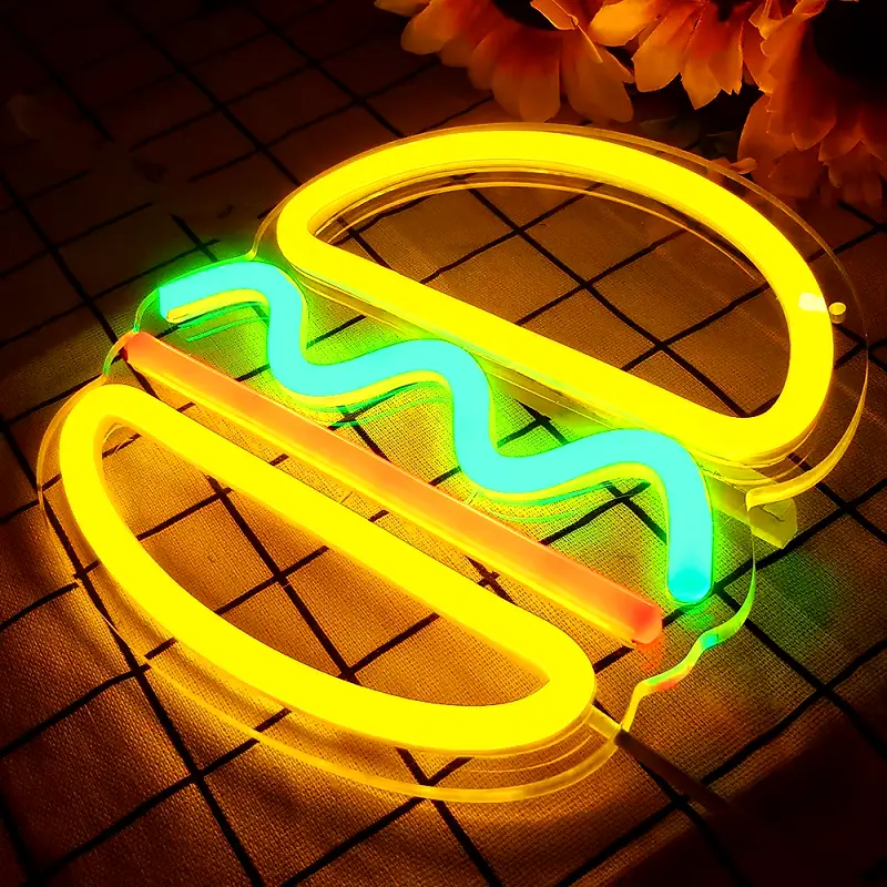 Neon Sign LED Tube Handmade Visual Bar Pub Club Wall Decor Ligh Burger by dealonline.co.nz
