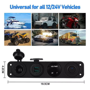 4 in 1 Charger Outlet Socket Panel QC Dua 12V USB Power Outlet Car Switch by salelink.co.nz