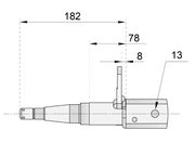 Straight Beam Axle - Disc-Braked - 1500kg - Bare Metal technical drawing with dimensions