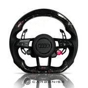 Audi Steering Wheel (Forged Carbon Fiber+Perforated Leather) R8 Style #13 by CARBONISE