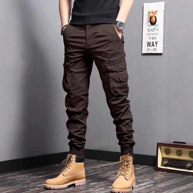 Men's Cotton Cargo Pants With Breathable Fabric And Multiple Pockets For Hiking