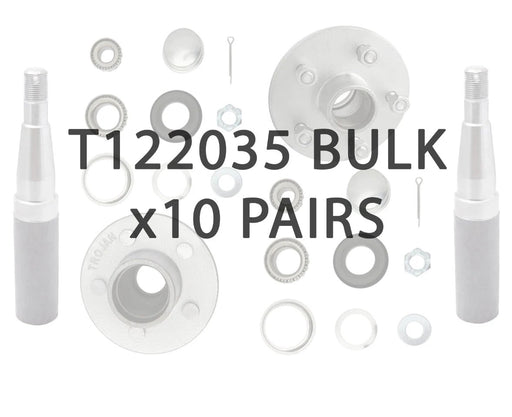 1500kg Non-Braked Hub & Stub Kit - 5x4-1/2x1/2" - Bulk by Trojan