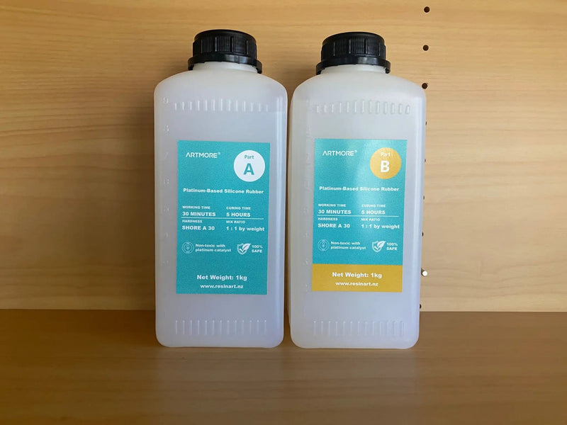 Resin Art NZ Liquid Silicone Rubber Shore A 30 Clearsil Silicone Rubber 3002 - Long Working Time High Performance 2kg Pack Shore A 30 Clearsil Silicone Rubber 3002 - Long Working Time High P...