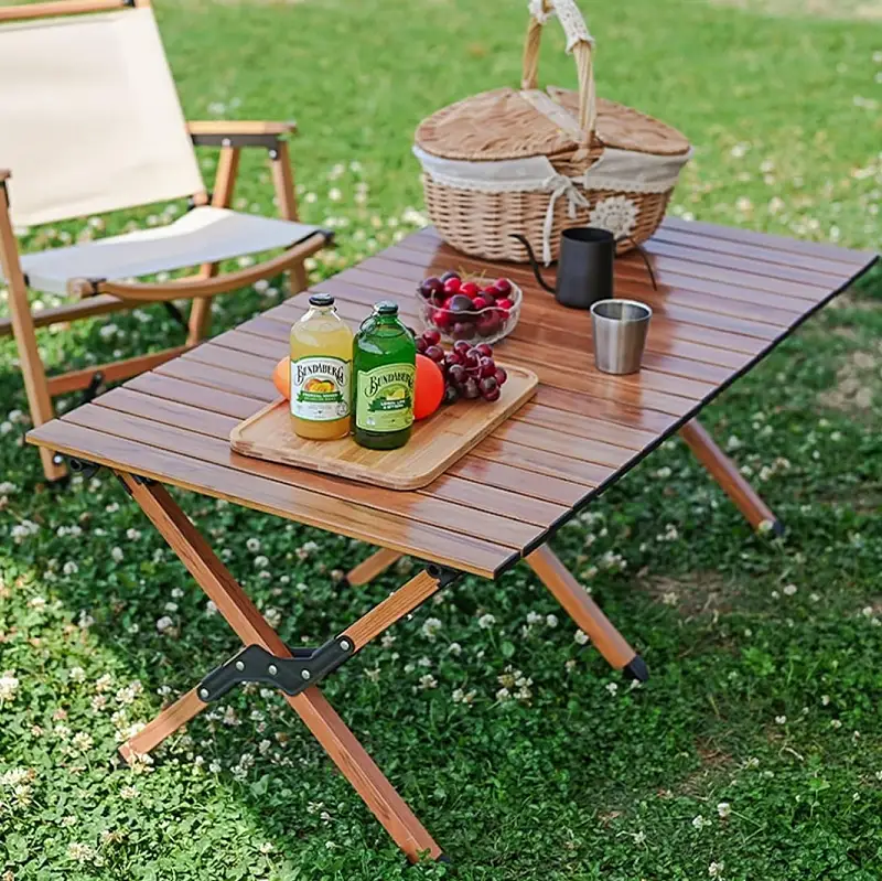90CM Folding Dining Table Camping Picnic Egg Roll by dealonline.co.nz