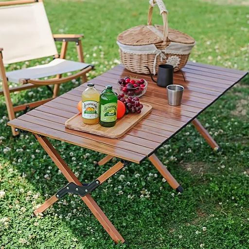 90CM Folding Dining Table Camping Picnic Egg Roll by dealonline.co.nz