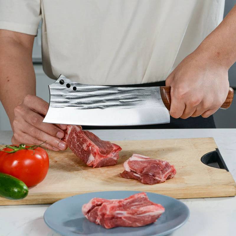 Kegani Meat Cleaver Knife - Heavy Duty Bone Chopper - 1.4 Lbs Butcher Knife Bone Knife - High Carbon Steel Butcher Knife For Meat Cutting, Bone Cutting - Meat Cleaver Knife by China Dropship