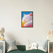 Fluffy Cat Asleep by Blank Wall Print Shop