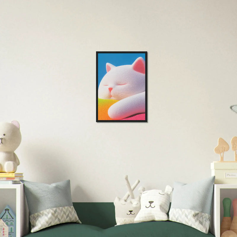 Fluffy Cat Asleep by Blank Wall Print Shop