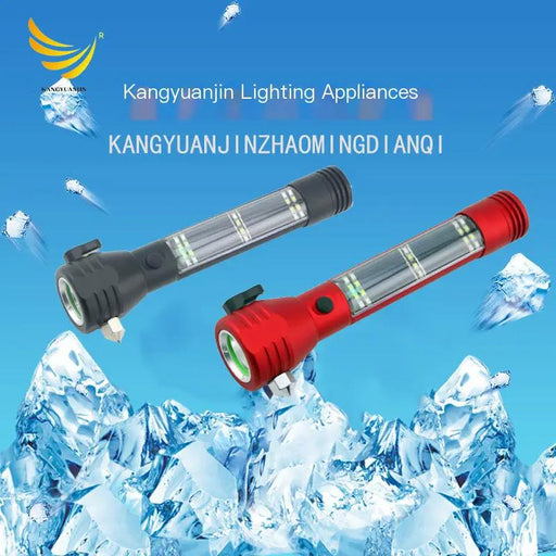 Mead's Supply & Equipment Outfitters limited Flashlights High-Power Solar Rechargeable Flashlight with Emergency Hammer High-Power Solar Rechargeable Flashlight with Emergency Hammer