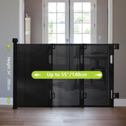 Baby retractable safety gate Black by Kiwi Grab