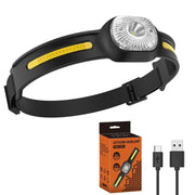 BROUIT COB LED Headlamp Sensor Head Light Rechargeable Flashlight For Emergency by China Dropship