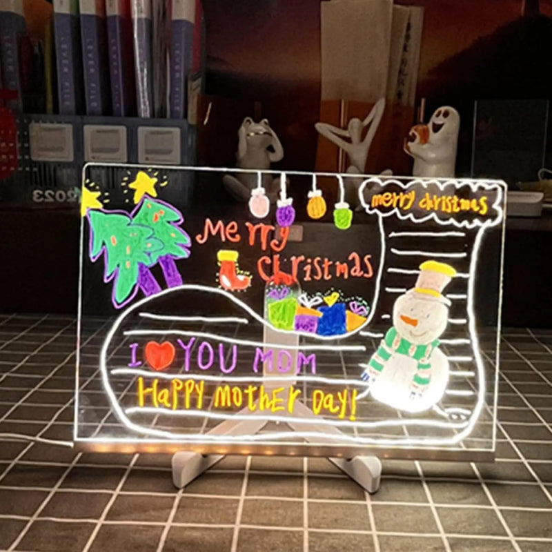 Led Acrylic Message Board with Color Pens 20x30cm by salelink.co.nz