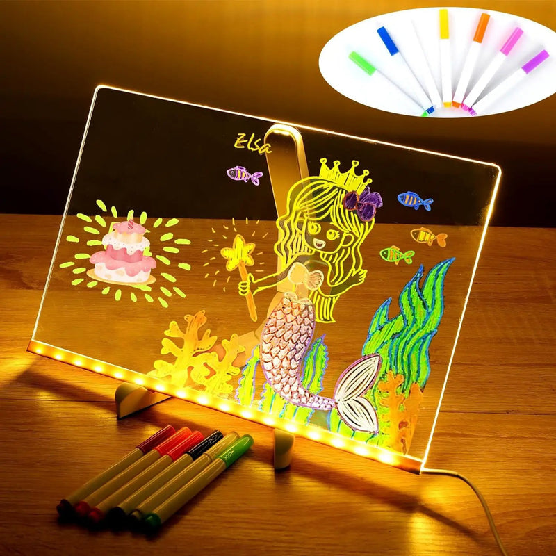 Led Acrylic Message Board with Color Pens 20x30cm by salelink.co.nz