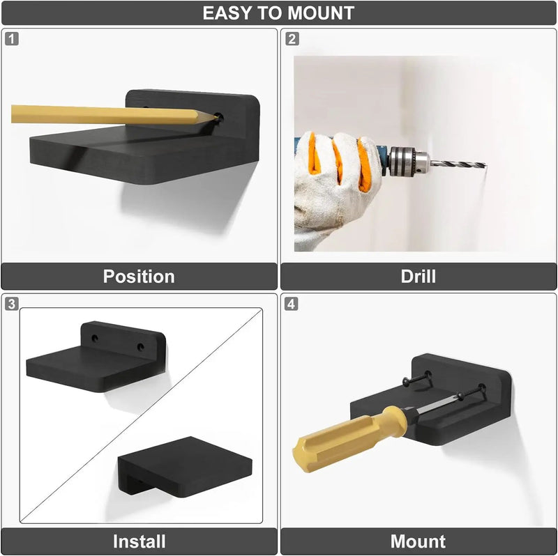 Mini Floating Shelves Wall Mounted Set of 4 by salelink.co.nz