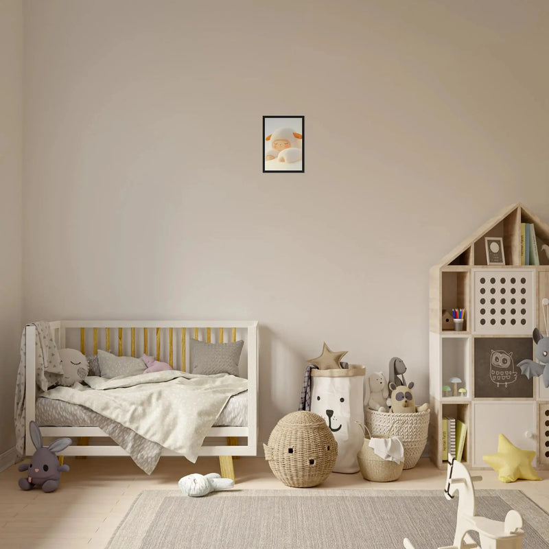 Fluffy Sheep Asleep by Blank Wall Print Shop