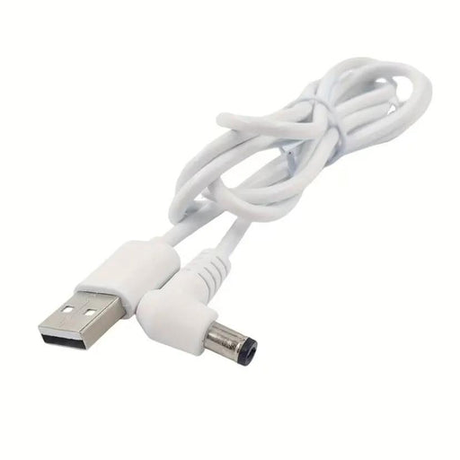 Barrel Jack Power Cable (Elbow) - 5.5mm x 2.1mm charger (White) 1m by 9eight5