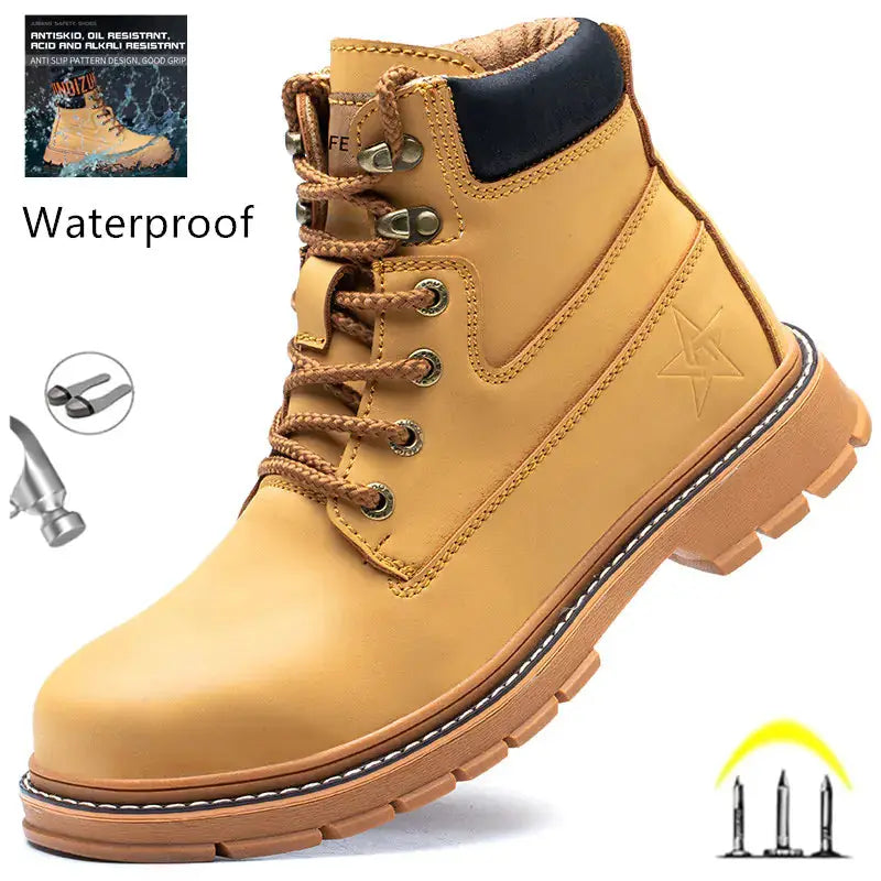 Men's Waterproof Steel-Toe Winter Plush Safety Boots by Mead's Supply & Equipment Outfitters limited