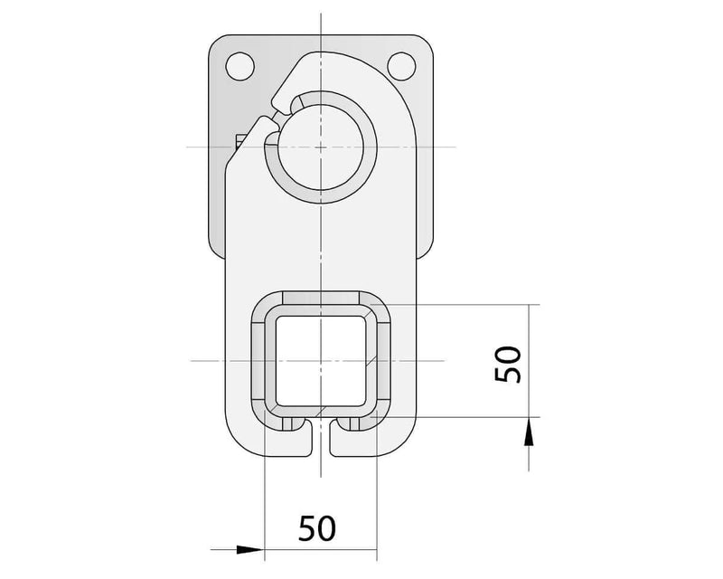 Drop Beam Axle design diagram showing dimensions and specifications for 10" drum - 1750kg - Bare Metal.