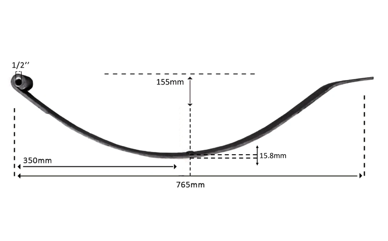 Taper Leaf Springs Black - 1000kg - Pair by Trojan