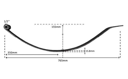 Taper Leaf Springs Black - 1000kg - Pair by Trojan