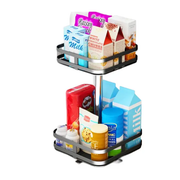 2 Tier Lazy Susan Rotating Spice Rack Kitchen Organiser Shelf by salelink.co.nz
