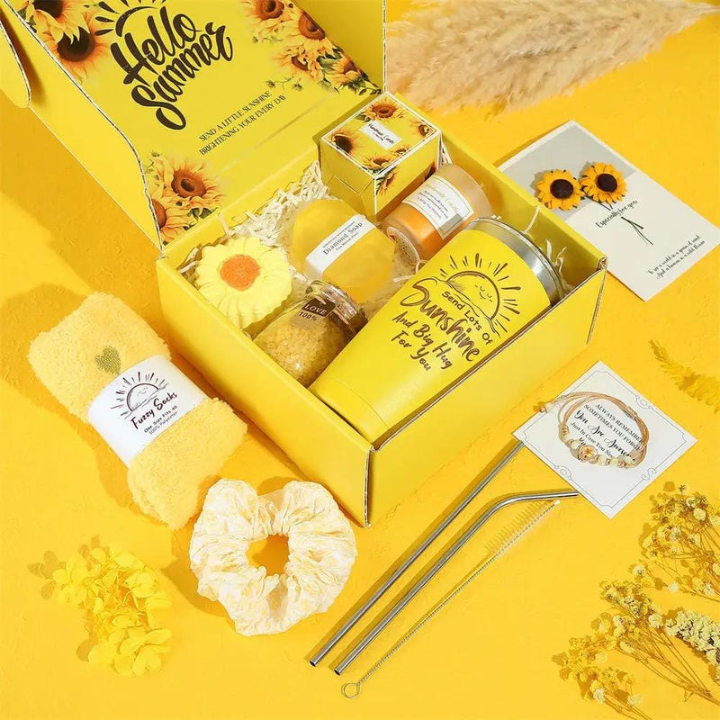 Aroma Sunflower Candle Bath Gift Box by Poppy Gifts