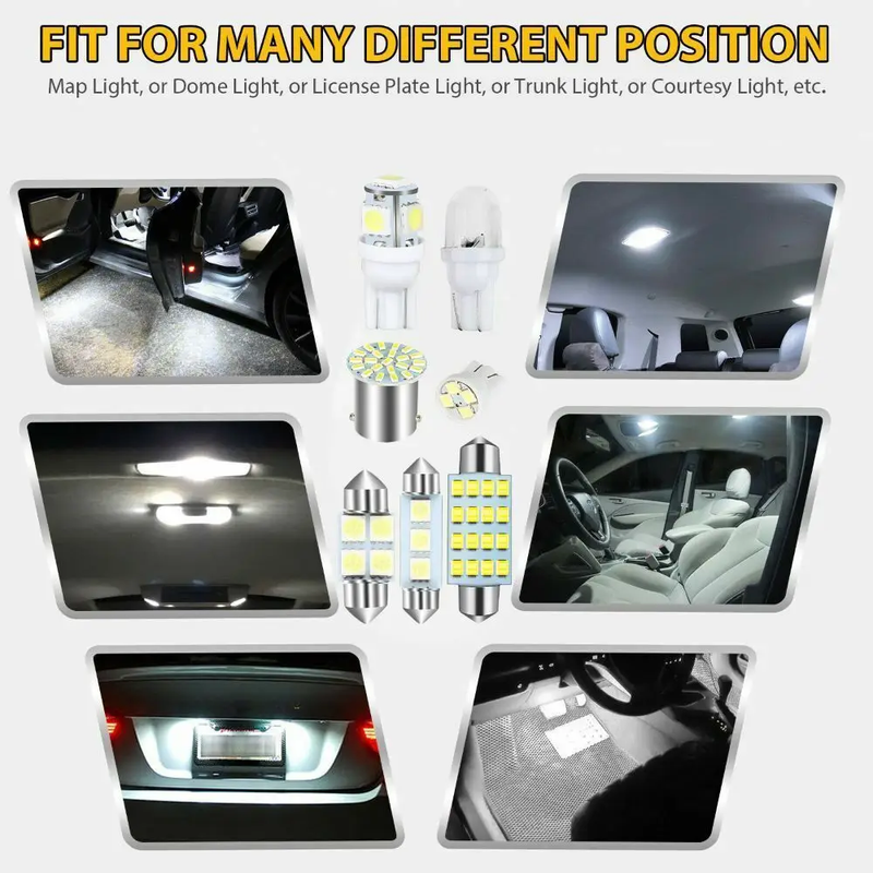 42Pcs Car Interior Combo LED Map Dome Door Trunk Light Bulbs White by salelink.co.nz