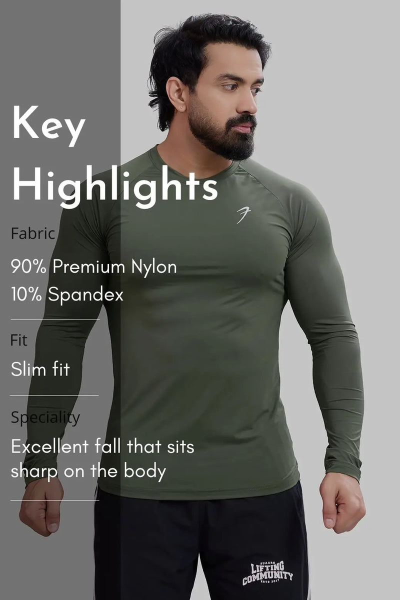 Bare Nylon Fullsleeves T-shirt Olive by Fuaark Nz