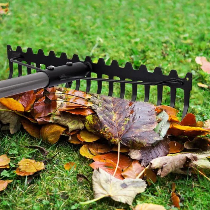 g8buynz g8buynz Multifunctional grass rake 17 Steel Tines Metal Head with Stainless Steel Handle Multifunctional grass rake 17 Steel Tines Metal Head with Stainless Steel Handle