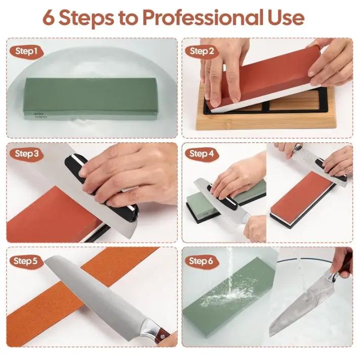g8buynz Knife Sharpening Stone Set, 4 Side Grit 400/1000, 3000/8000 Whetstone, Wet Stone Sharpener Stone Kit Knife Sharpening Stone Set, 4 Side Grit 400/1000, 3000/8000 Whetstone, Wet Stone Sharpener Stone Kit
