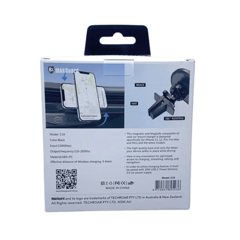 9eight5 Accessories Maxguard 15W MagFit wierless Charger Car Holder C16 Maxguard 15W MagFit wierless Charger Car Holder C16