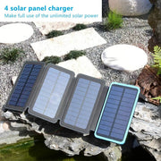 Solar Power Bank with 4 Panels 25000mAh by salelink.co.nz