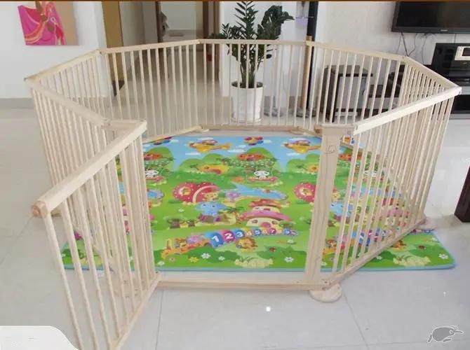 8PC WOODEN BABY PLAYPEN by Kiwi Grab