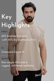 Shell Raw Capsleeves Tank Beige by Fuaark Nz