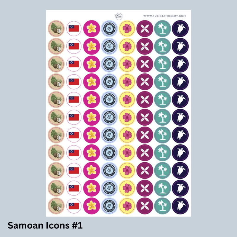 PELE Stickers Samoan Culture Education Stickers Pack 10 Sheets For Classroom Use Samoan Culture Stickers Pack 10 Sheets For Class