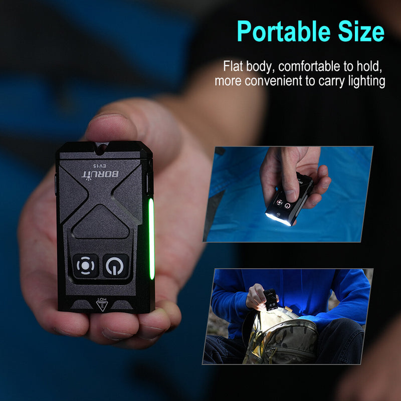 BORUIT EV15 Mini Light Rechargeable Torch EDC Work Lamp Keychain LED Flashlight by China Dropship