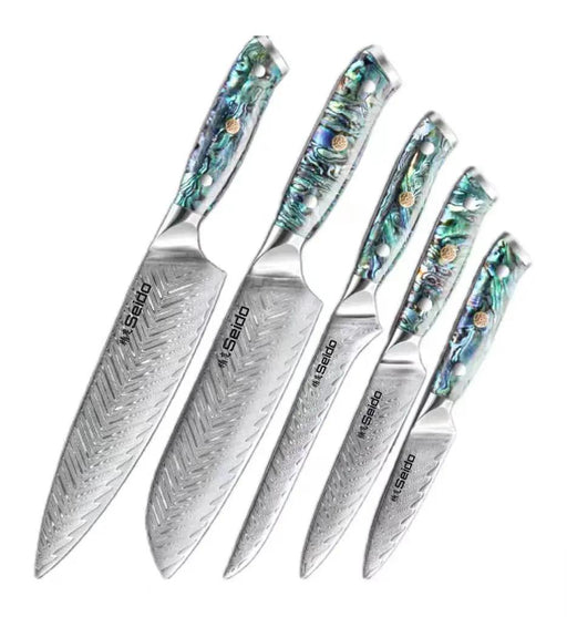 Kitchen Chef Japanese Style Seido Santoku Knife 5pcs set Precision seido by China Dropship