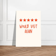 Would Visit Again by Blank Wall Print Shop