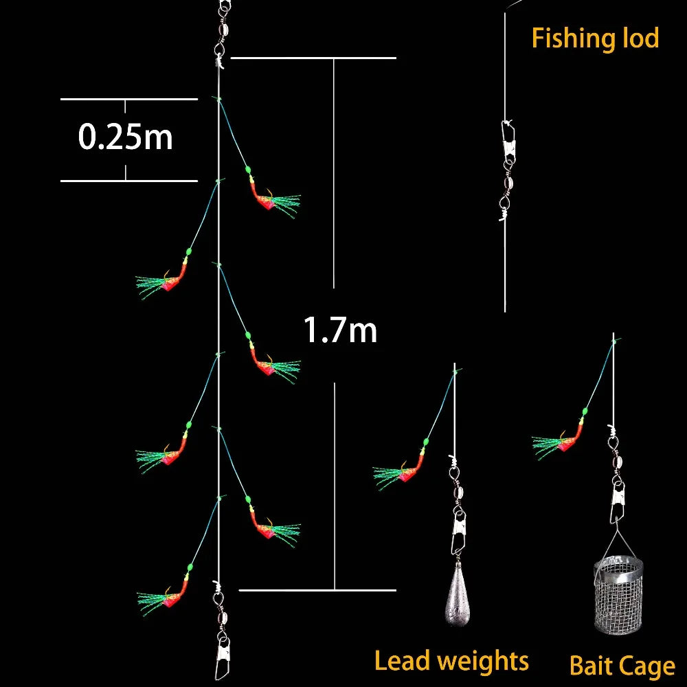 5 Packs High Quality Sabiki Sea Fishing Lures Rigs Hooks Saltwater Soft Fishing Lure Tackle For Big Game de pesca - Action Outdoors Kiwi